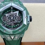 BB Factory Replica Hublot Sang Bleu II Ceramic Green Watch