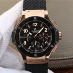 V6 Factory Replica Hublot Big Bang Rose Gold Watch with Black Ceramic Bezel HUB4100 Movement