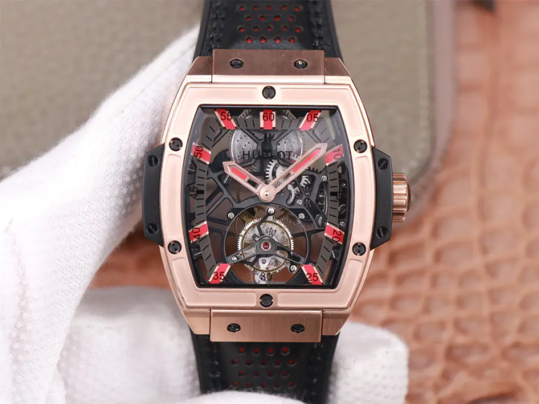 JB Factory Replica Hublot MP06 Spirit of Big Bang Rose Gold Watch with Flying Tourbillon Movement