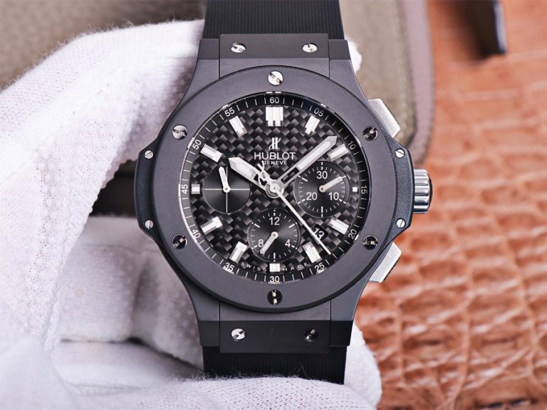 V6 Factory Classic Replica Hublot Big Bang 44mm Black Ceramic Watch with Carbon Dial